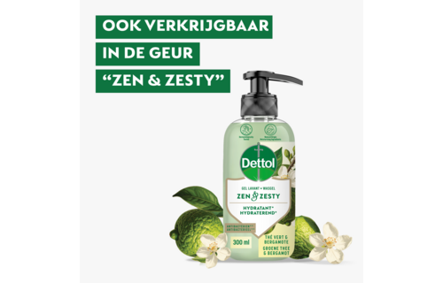 Dettol Handzeep – Antibacterieel – Zen & Zesty – Groene Thee & Bergamot – 300 ml x5