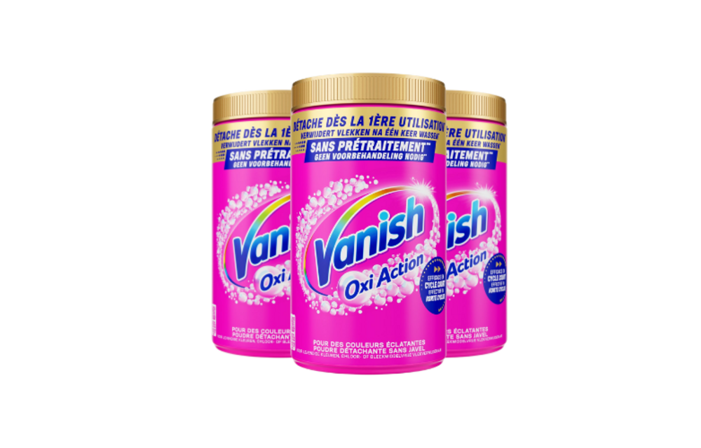 Vanish Oxi Action Vlekverwijderaar Poeder Color – 3x 1,45 kg – 4,35 kg – Voordeelverpakking