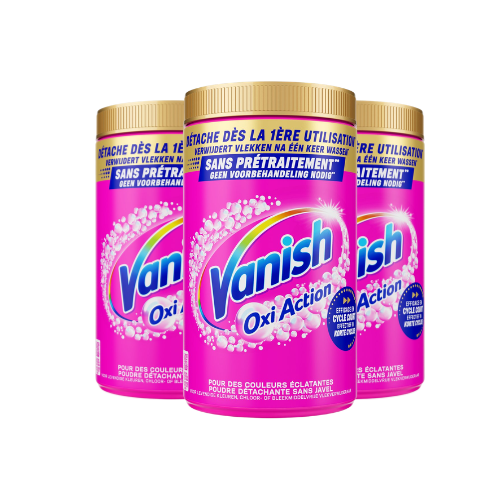 Vanish Oxi Action Vlekverwijderaar Poeder Color – 3x 1,45 kg – 4,35 kg – Voordeelverpakking