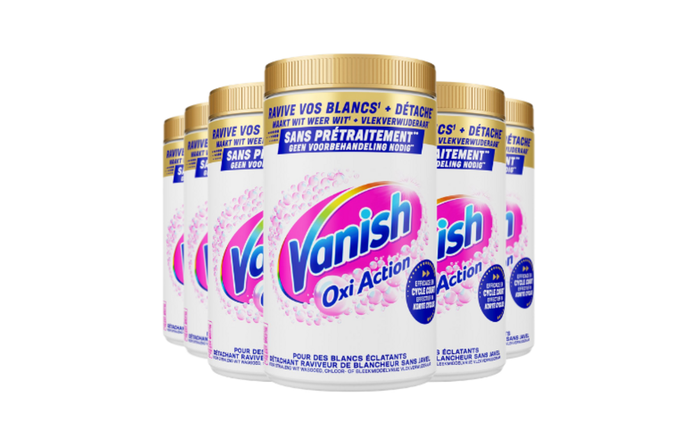 Vanish Oxi Action Vlekverwijderaar Poeder White – 6x 1,445 kg – 8,67 kg – Voordeelverpakking