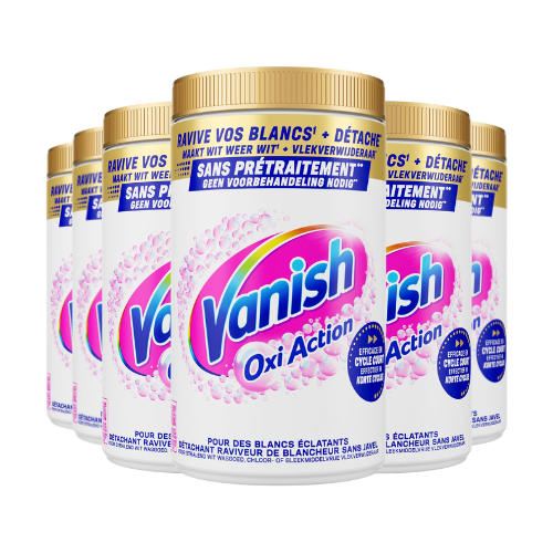 Vanish Oxi Action Vlekverwijderaar Poeder White – 6x 1,445 kg – 8,67 kg – Voordeelverpakking
