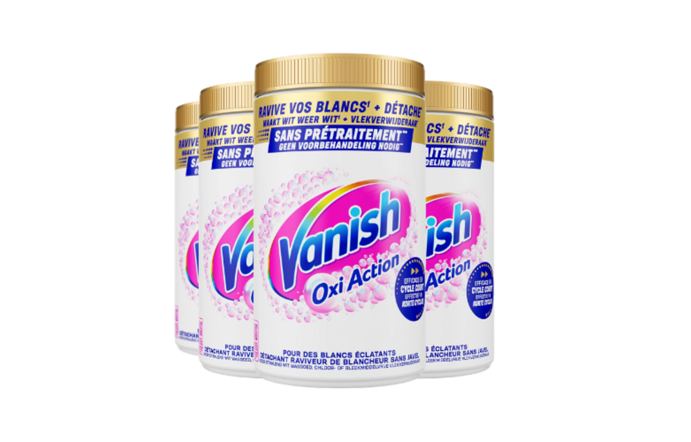 Vanish Oxi Action Vlekverwijderaar Poeder White – 4x 1,445 kg – 5,78 kg – Voordeelverpakking