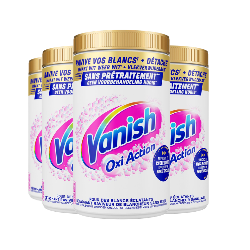 Vanish Oxi Action Vlekverwijderaar Poeder White – 4x 1,445 kg – 5,78 kg – Voordeelverpakking