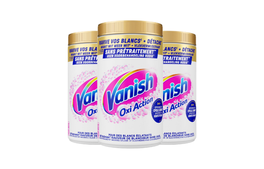 Vanish Oxi Action Vlekverwijderaar Poeder White – 3x 1,445 kg – 4,335 kg – Voordeelverpakking