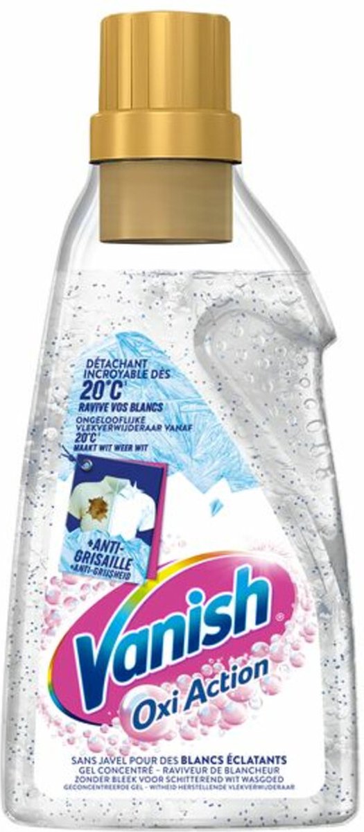 Vanish Oxi Action Vlekverwijderaar Gel White – 750 ml – Voor Witte Was