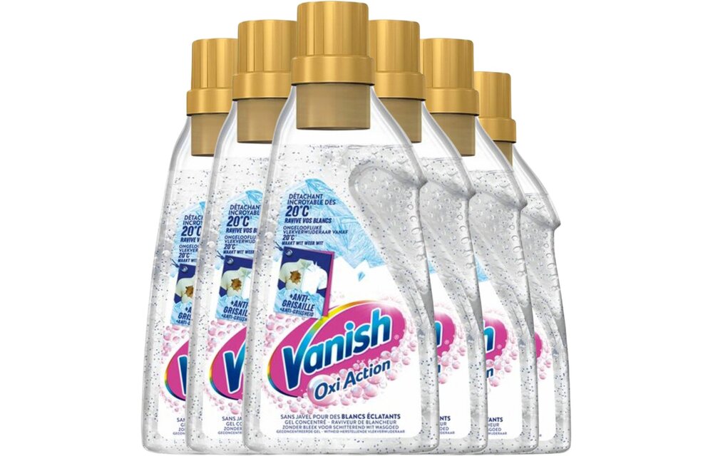 Vanish Oxi Action Vlekverwijderaar Gel White – 6x 750 ml – 4,5 Liter – Voordeelverpakking