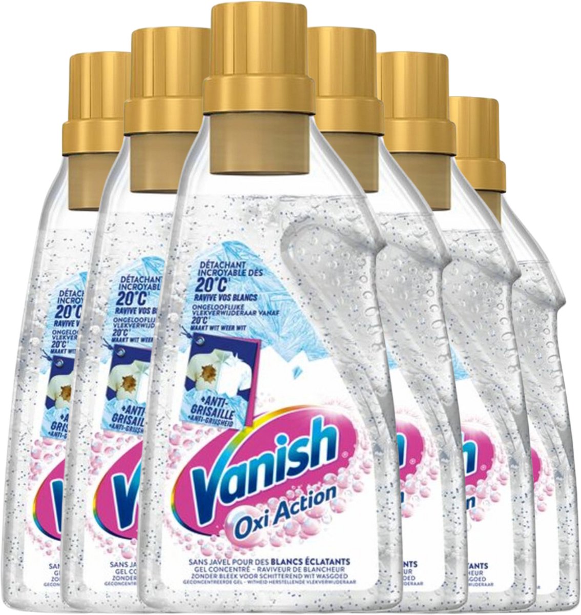 Vanish Oxi Action Vlekverwijderaar Gel White – 6x 750 ml – 4,5 Liter – Voordeelverpakking