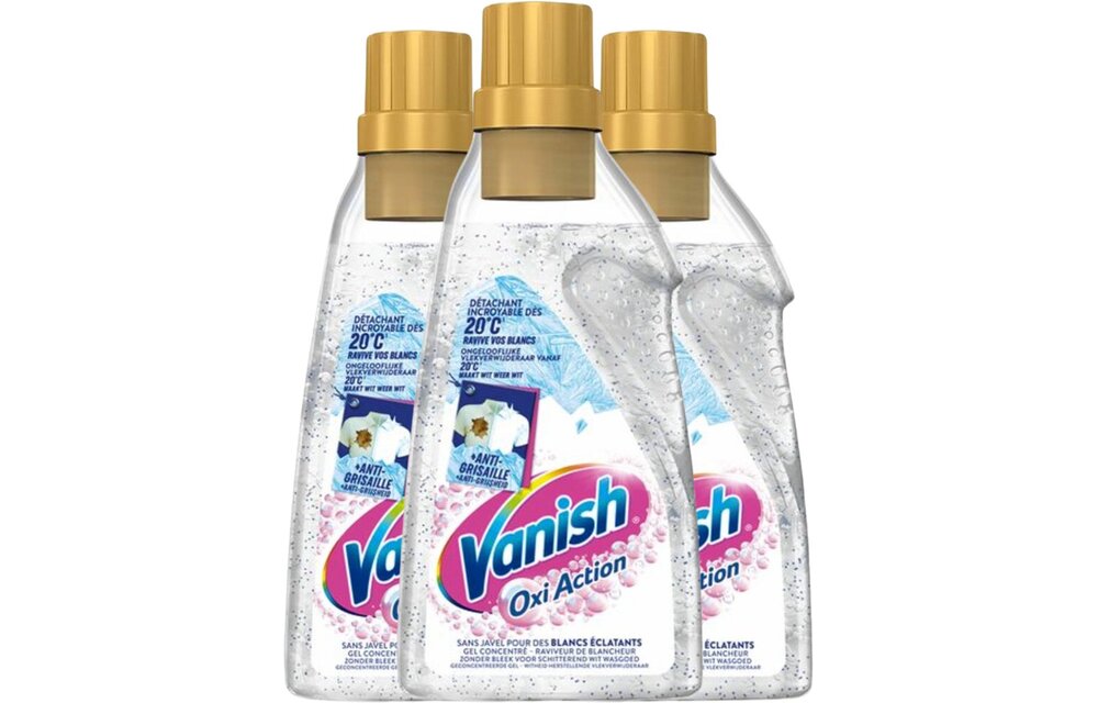 Vanish Oxi Action Vlekverwijderaar Gel White – 3x 750 ml – 2,25 Liter – Voordeelverpakking