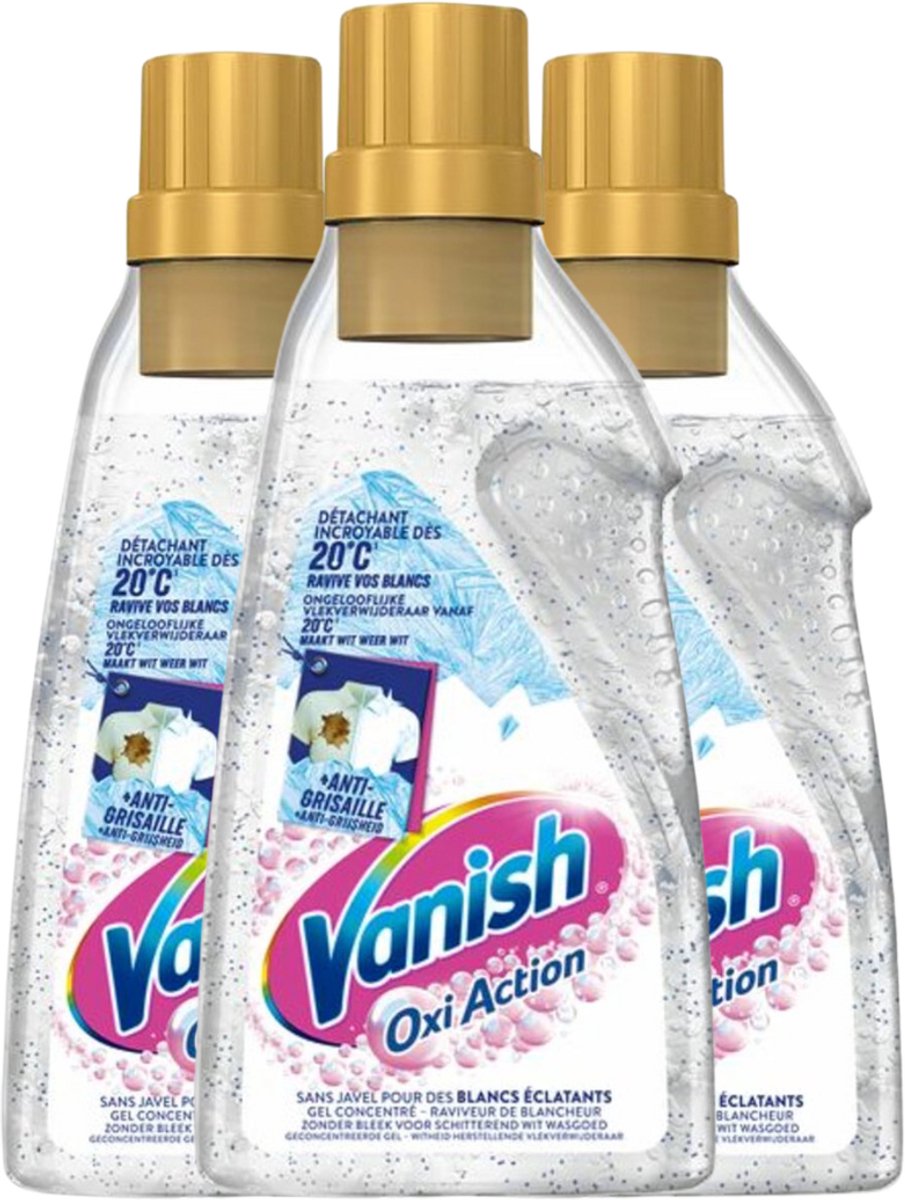 Vanish Oxi Action Vlekverwijderaar Gel White – 3x 750 ml – 2,25 Liter – Voordeelverpakking