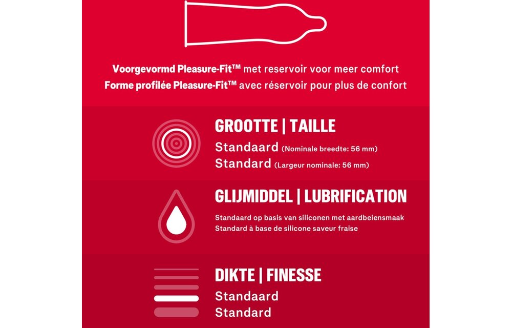 Durex - Glijmiddel Crazy Cherry waterbasis 100ML - Condooms Sexy Strawberry 20st