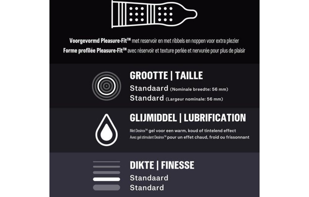 Durex - Condoom Orgasm Intense 10 stuks - Stimulerende Glijmiddel Intense Orgasm 10ml