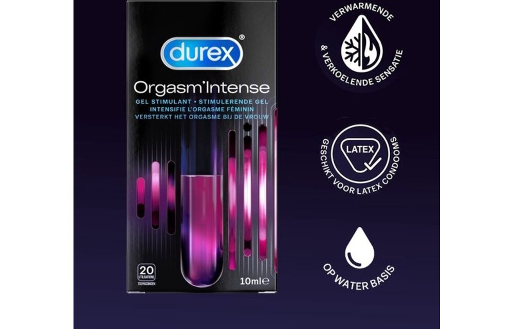 Durex - Condoom Orgasm Intense 10 stuks - Stimulerende Glijmiddel Intense Orgasm 10ml