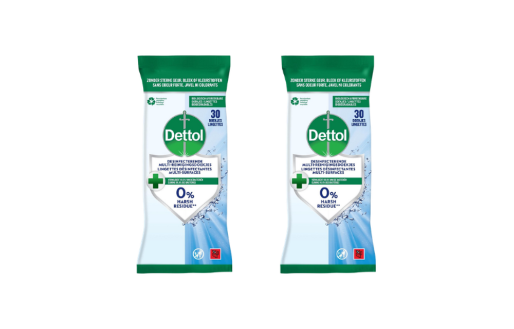 Dettol Desinfecterende Reinigingsdoekjes – 60 Stuks – 2x 30 – Voor Meerdere Oppervlakken
