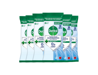 Dettol Desinfecterende Reinigingsdoekjes – 180 Stuks – 6x 30 – Voor Meerdere Oppervlakken