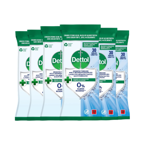 Dettol Desinfecterende Reinigingsdoekjes – 180 Stuks – 6x 30 – Voor Meerdere Oppervlakken
