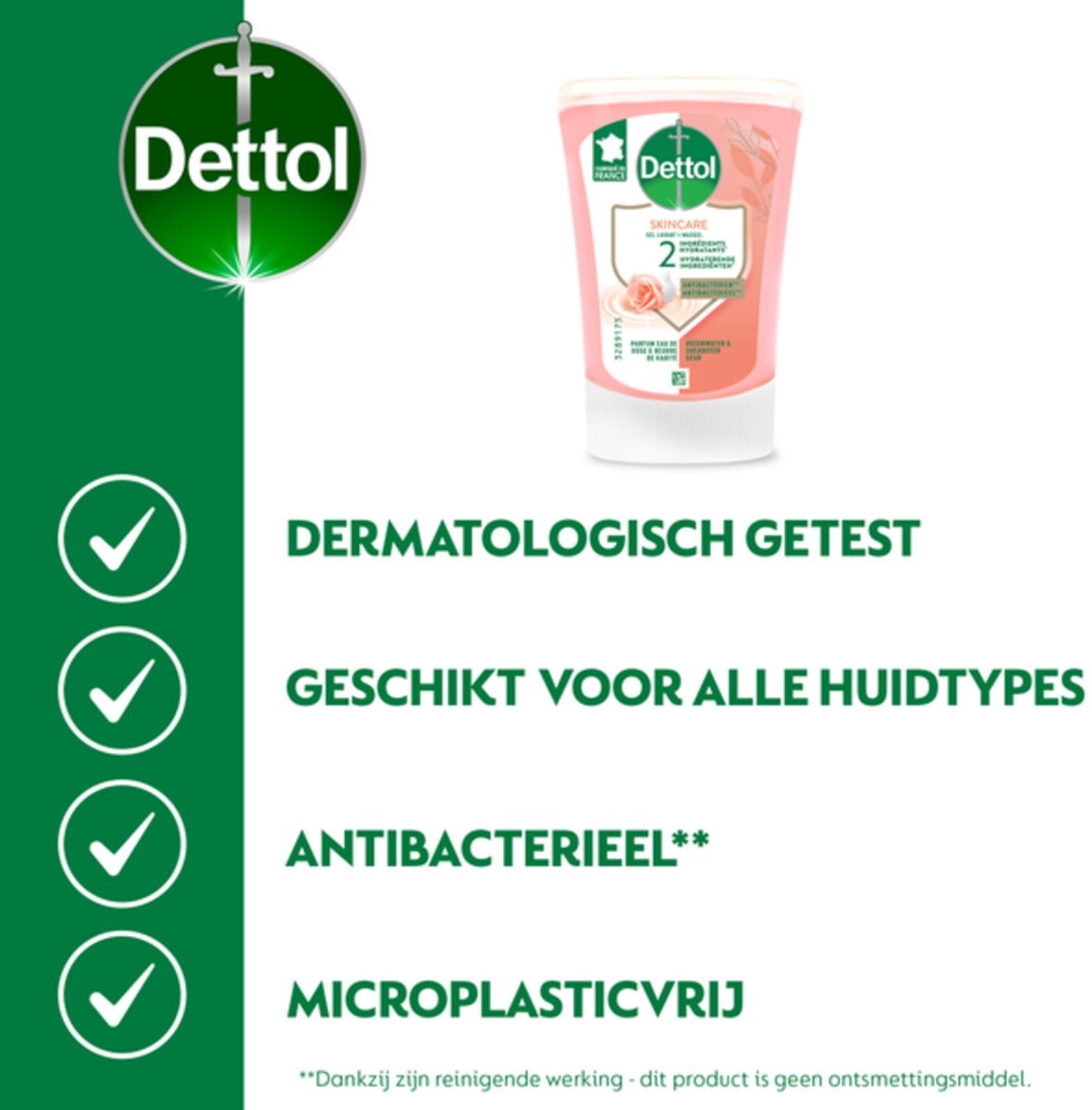 Dettol No-Touch Handzeep Navulling Rozenwater & Sheabutter (Skincare) 250ml - 1 stuk - Voordeelverpakking