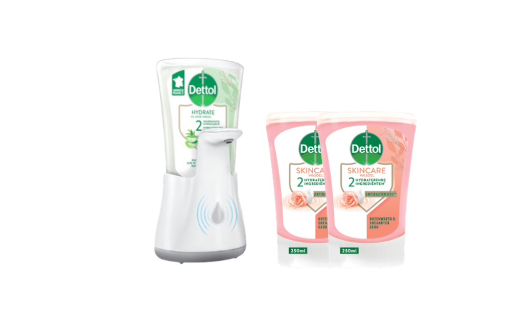 Automatische Zeepdispenser No Touch 2x250ml Handzeep No Touch Navulling - Sheabutter