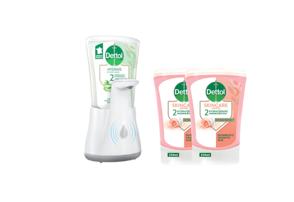 Automatische Zeepdispenser No Touch  2x250ml Handzeep No Touch Navulling - Sheabutter