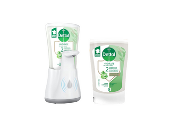 Dettol Handzeep Automatische Zeepdispender No Touch met navulluing Hydraterende Aloë Vera + Dettol Handzeep No Touch Navulling - Aloe Vera - 250ml