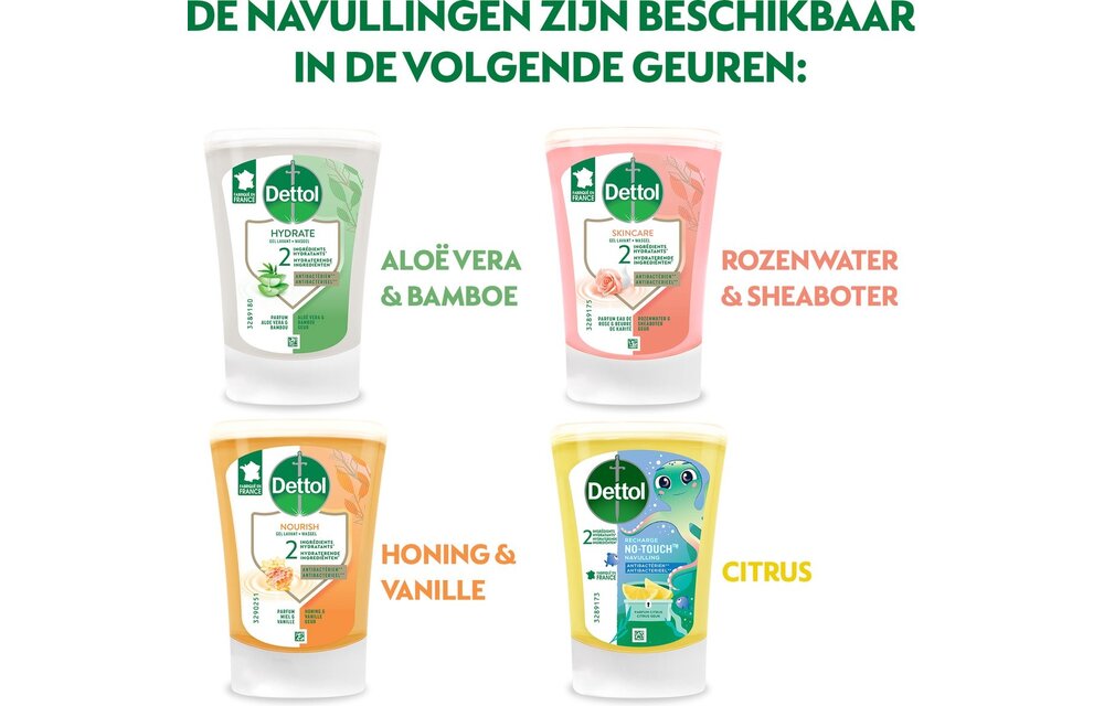Dettol Handzeep Automatische Zeepdispender No Touch met navulluing Hydraterende Aloë Vera + Dettol Handzeep No Touch Navulling - Aloe Vera - 250ml