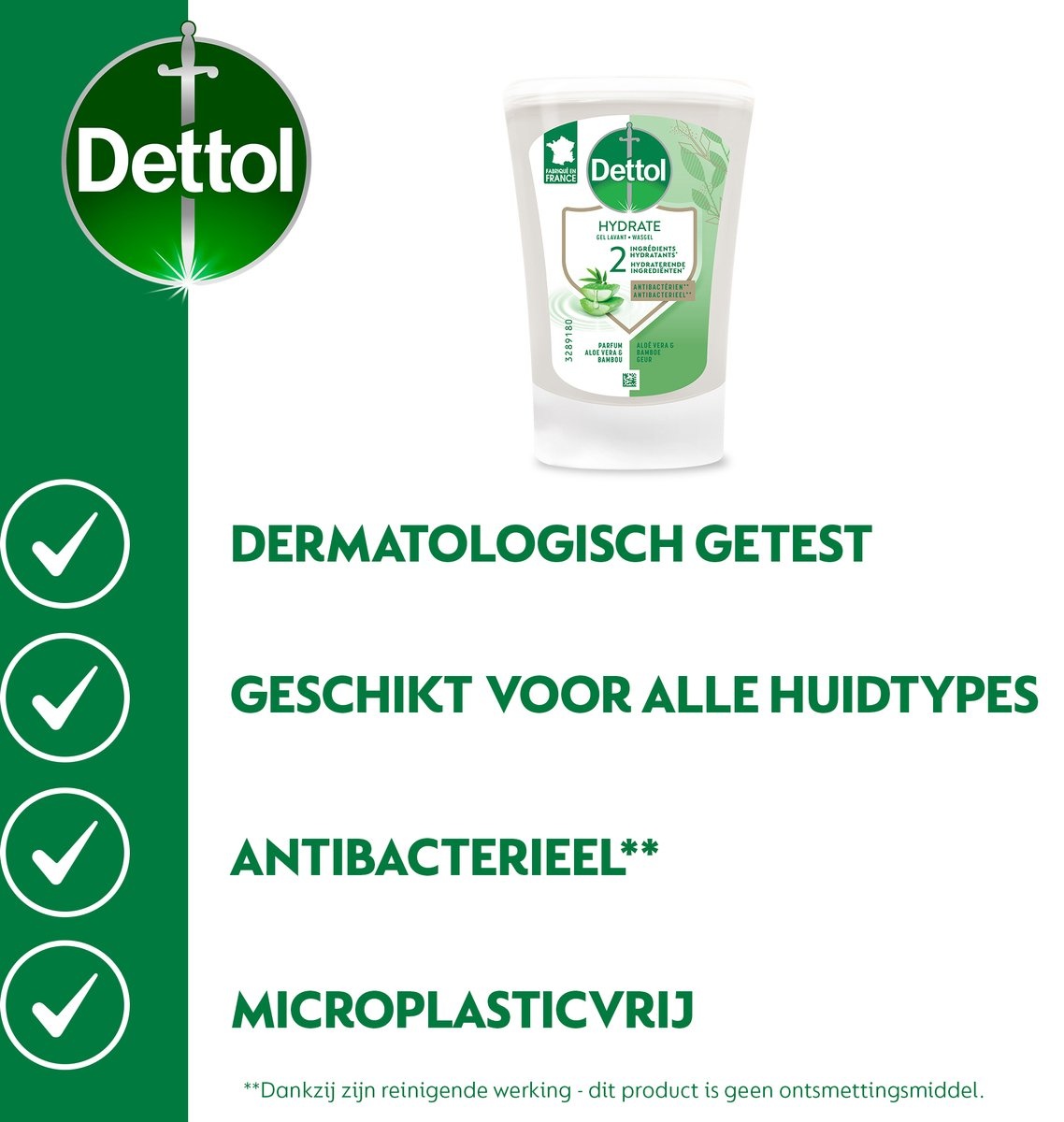 Dettol Handzeep Automatische Zeepdispender No Touch met navulluing Hydraterende Aloë Vera + Dettol Handzeep No Touch Navulling - Aloe Vera - 250ml