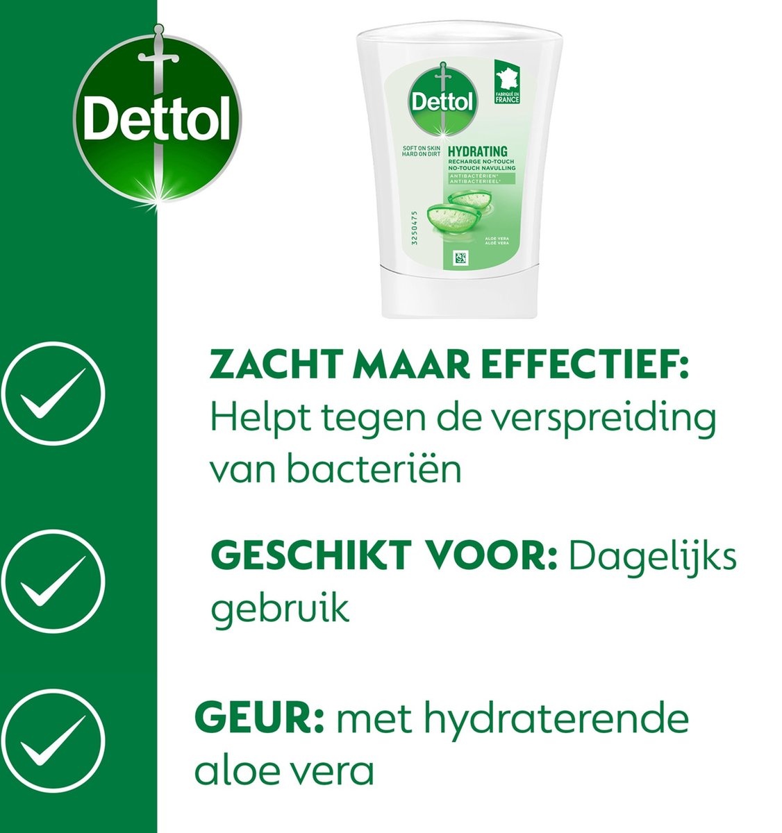 Dettol No Touch Refill Hydrating Aloe Vera 250ML - 10 Stuks - Voordeelverpakking