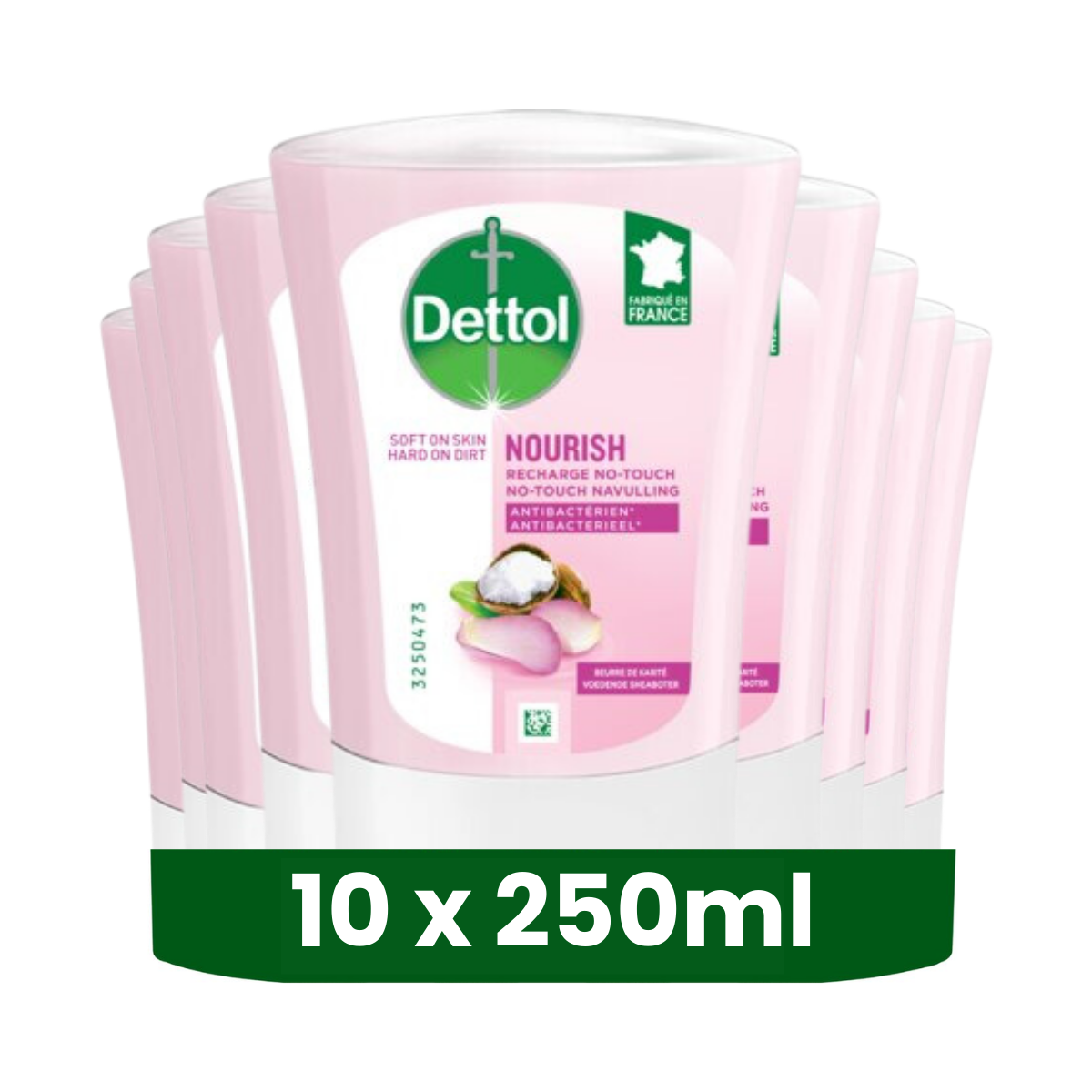 Dettol No-Touch Handzeep Navulling Rozenwater & Sheabutter (Skincare) 250ml - 10 stuks - Voordeelverpakking