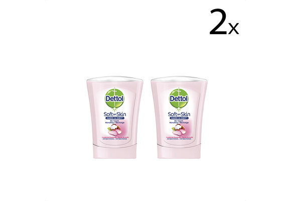 Dettol No-Touch Handzeep Navulling Rozenwater & Sheabutter (Skincare) 250ml - 2 stuks - Voordeelverpakking