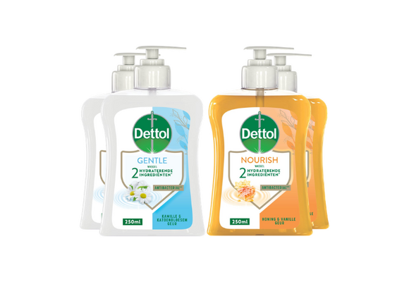 Extra Care Honey Sheabutter 250ML - 2 x Dettol Extra Care Chamomile 250ML - Voordeelpakket