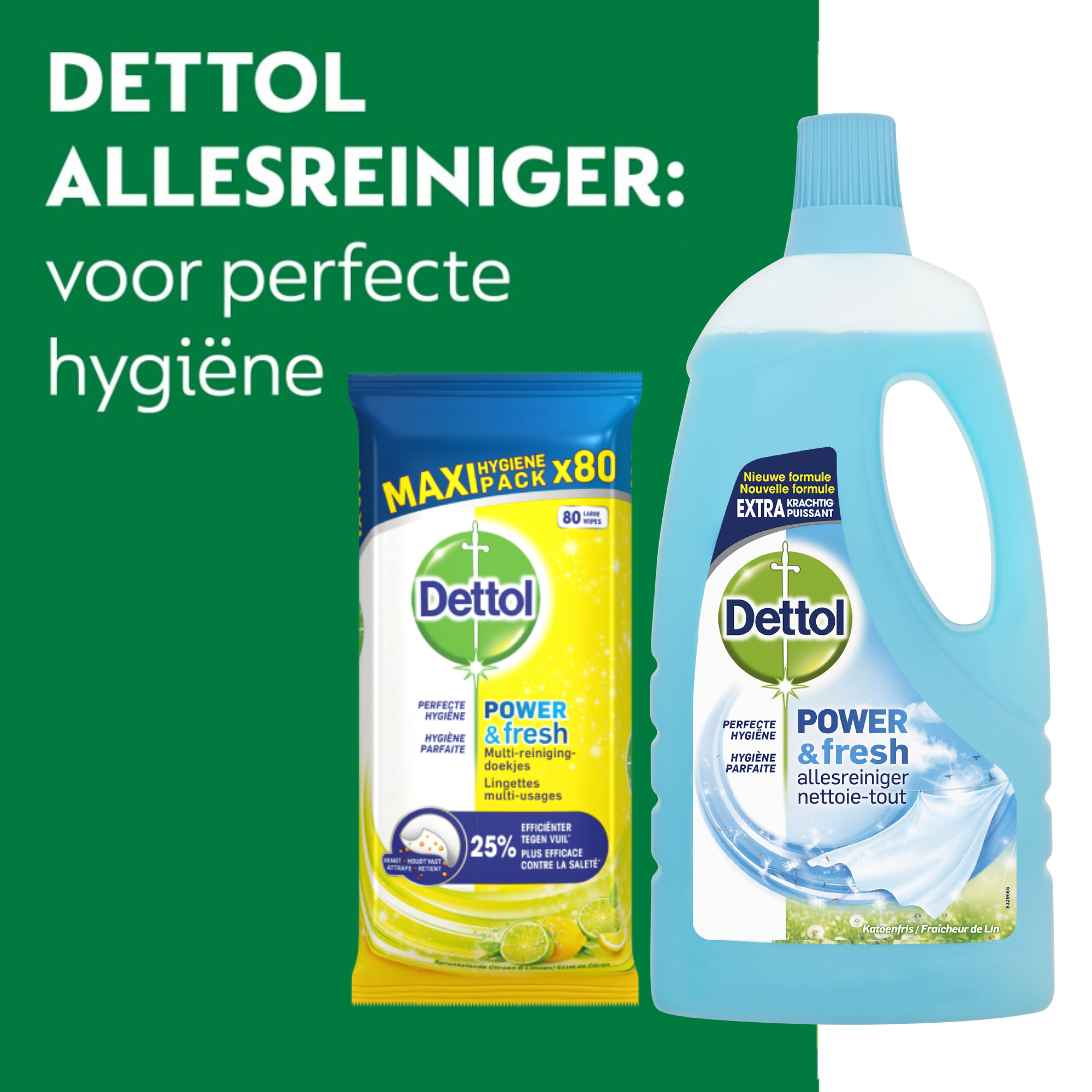 Dettol - 72 stuks Schoonmaakdoekjes - Citrus - 1L Allesreiniger - Katoenfris - Voordeelverpakking