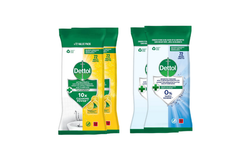 Dettol Schoonmaakdoekjes Power & Fresh - Citrus - 80 stuks x2 + Dettol Schoonmaakdoekjes Power & Fresh - Katoenfris - 80 stuks x2