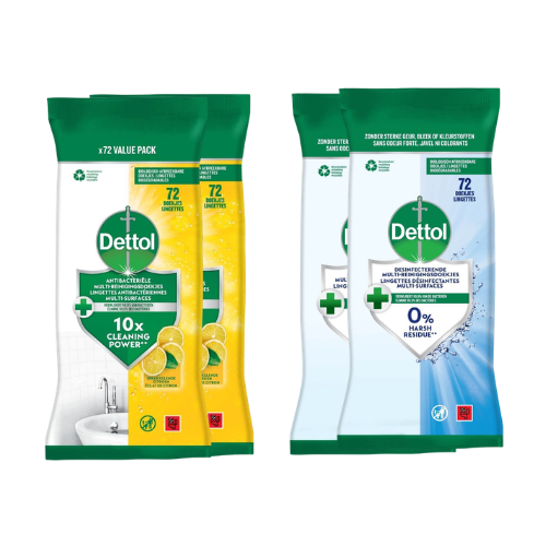 Dettol - 432 Schoonmaakdoekjes Power & Fresh - Oceaan 3x72 stuks - Citrus 3x72 stuks - Voordeelverpakking