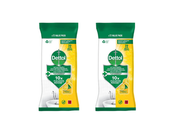 BE - Dettol Lingettes Antibactériennes Multi-surfaces Éclat de Citron - 80 x2