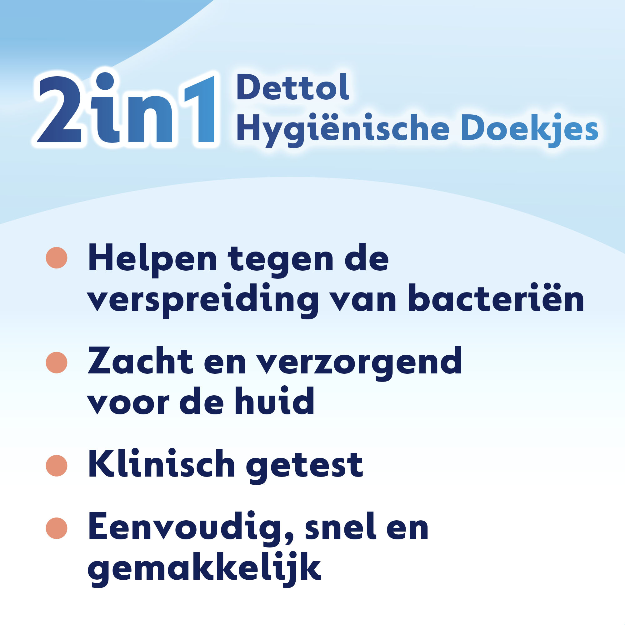 Dettol 2in1 desinf doekje x6