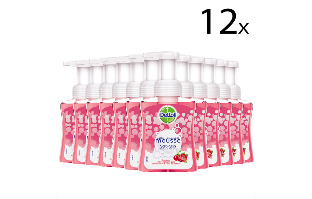 Dettol Mousse Rose & Cherryblossom 250ML - 12 Stuks - Voordeelverpakking