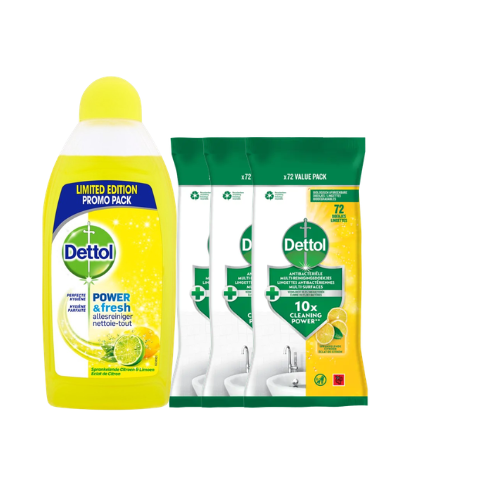 500ml Allesreiniger Power Fresh - Citrus 240 Schoonmaakdoekjes Power Fresh - Citrus
