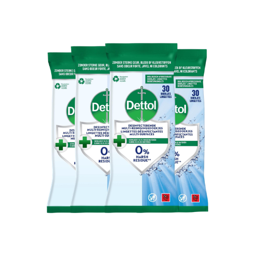 Dettol Desinfecterende Reinigingsdoekjes – 120 Stuks – 4x 30 – Voor Meerdere Oppervlakken