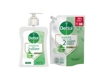 Dettol - 1x Dettol Refill Hydrating Aloe Vera 500ML - 1 x Dettol Hydrating Aloe Vera 250ML - Voordeelpakket