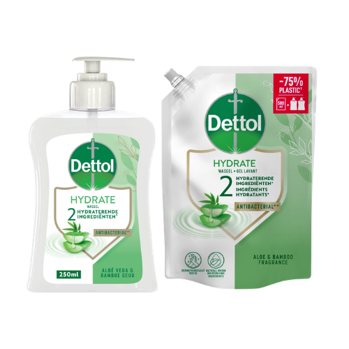 Dettol - 2x Dettol Refill Hydrating Aloe Vera 500ML - 1 x Dettol Hydrating Aloe Vera 250ML - Voordeelpakket