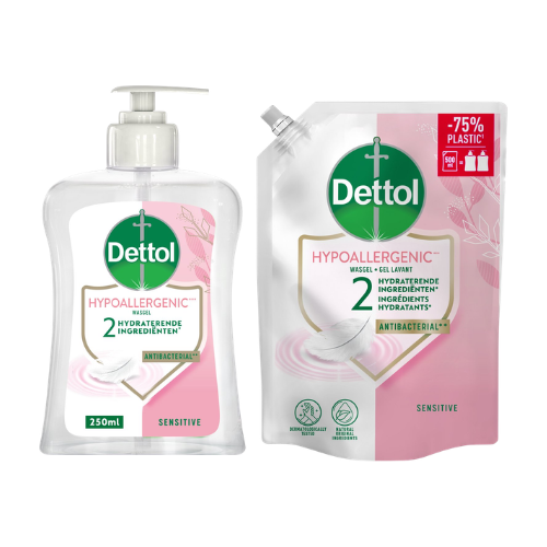 Dettol - 2x Dettol Refill Sensitive 500ML - 1 x Dettol Sensitive 250ML - Voordeelpakket