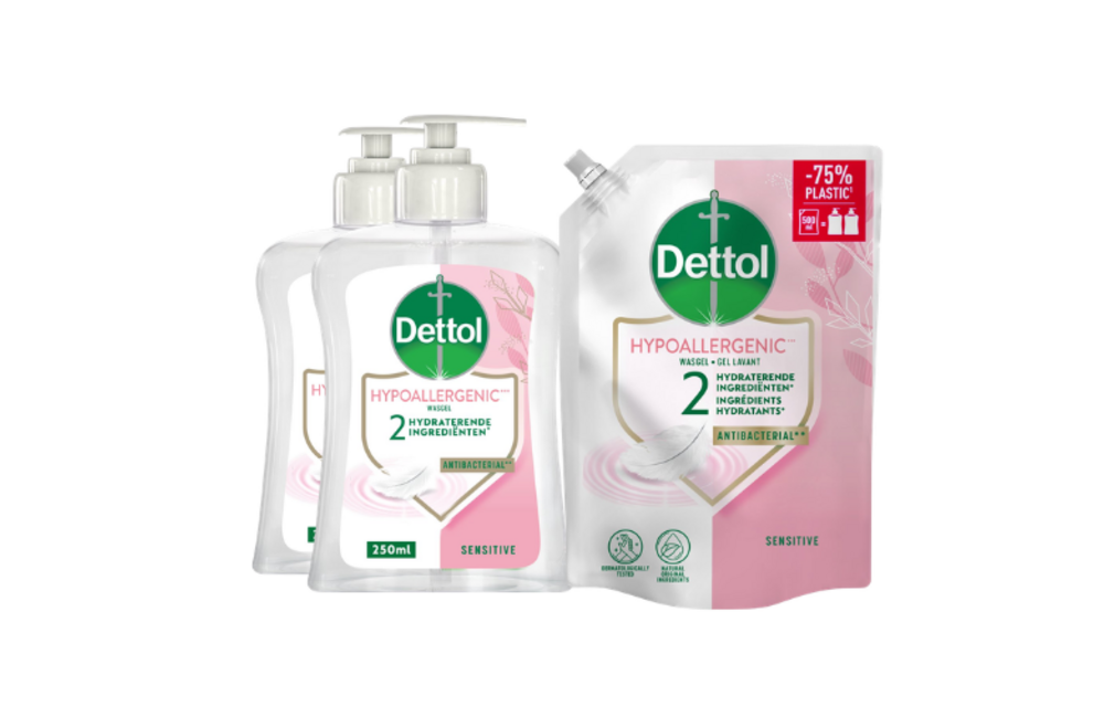 Dettol - Refill Sensitive 500ML - Sensitive 2x250ML - Voordeelverpaking