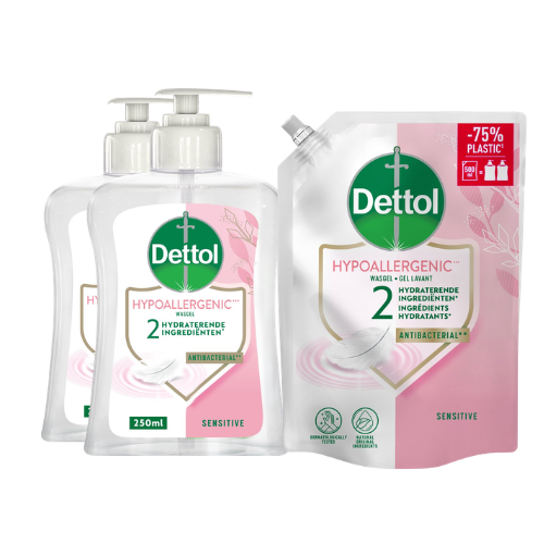 Dettol - Refill Sensitive 500ML - Sensitive 2x250ML - Voordeelverpaking