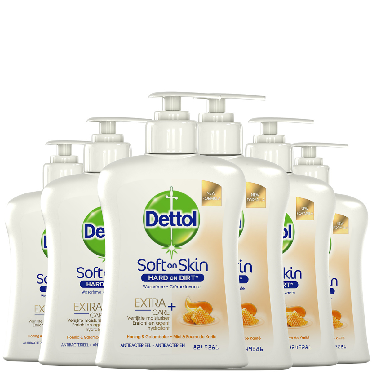 Dettol Handzeep - Extra Care Droge en Normale Huid Honing & Galamboter 250ml x6