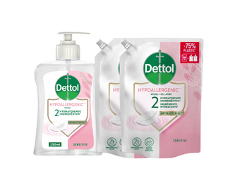 Dettol - 3x Dettol Refill Sensitive 500ML - 2 x Dettol Sensitive 250ML - Voordeelpakket