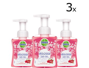 Dettol Handzeep Zachte Mousse - Roos & Kersenbloesem - 250ml x3