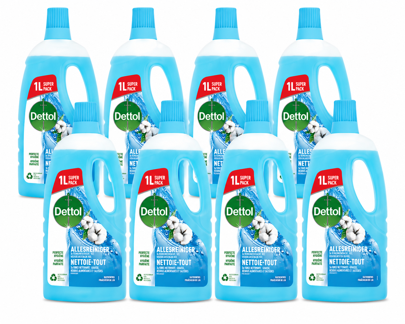 Allesreiniger Katoenfris 1L - 8 Stuks - Voordeelverpakking