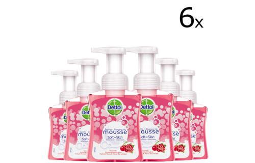 Dettol Handzeep Zachte Mousse - Roos & Kersenbloesem - 250ml x6