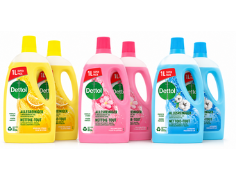 Dettol - 6L Allesreiniger Power & Fresh - Katoenfris 2x1L - Citrus 2x1L - Kersenbloesem 2x1L - Voordeelverpakking