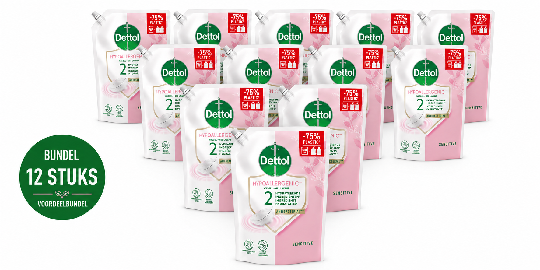 Dettol Refill Sensitive 500ML - 12 Stuks - Voordeelverpakking