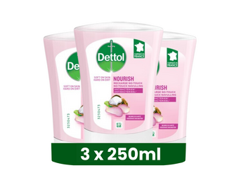 Dettol No-Touch Handzeep Navulling Rozenwater & Sheabutter (Skincare) 250ml - 3 stuks - Voordeelverpakking